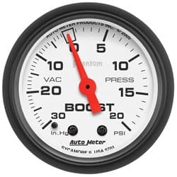 PHANTOM 2-1/16" BOOST/VAC 30IN/HG-20PSI, MECHANICAL 10FT AUTO METER - 5701