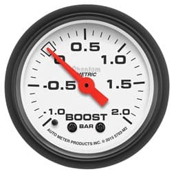 PHANTOM 2-1/16" BOOST/VAC -1 / +2 BAR, MECHANICAL, 10FT AUTO METER - 5703-M2