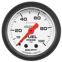 PHANTOM 2-1/16" FUEL PRESSURE 0-100PSI, MECHANICAL AUTO METER - 5712