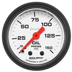 PHANTOM 2-1/16" OIL PRESSURE 0-150PSI, MECHANICAL, 6FT AUTO METER - 5723