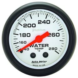 PHANTOM 2-1/16" WATER TEMP 140-280Â°F, MECHANICAL, 6FT AUTO METER - 5731