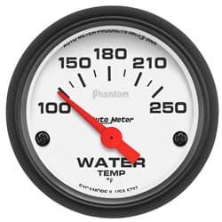 PHANTOM 2-1/16" WATER TEMP 100-250Â°F, SHORT SWEEP ELECT. AUTO METER - 5737