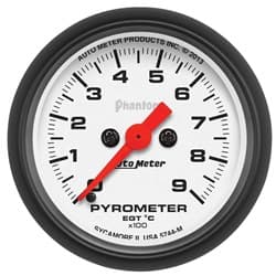 PHANTOM 2-1/16" PYROMETER KIT 0-900Â°C, FULL SWEEP ELECTRIC AUTO METER - 5744-M