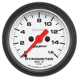 PHANTOM 2-1/16" PYROMETER KIT 0-1600Â°F, FULL SWEEP ELECTRIC AUTO METER - 5744