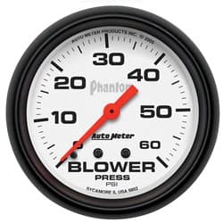 PHANTOM 2-5/8" BLOWER PRESSURE 0-60PSI, MECHANICAL, 10FT AUTO METER - 5802