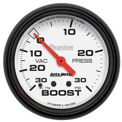 PHANTOM 2-5/8" BOOST/VAC 30IN/HG-30PSI, MECHANICAL 10FT AUTO METER - 5803