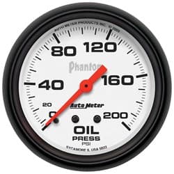 PHANTOM 2-5/8" OIL PRESSURE 0-200PSI, MECHANICAL, 6FT AUTO METER - 5822