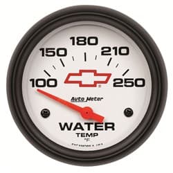 2-5/8" FSE WATER 100-250degF WHITE FACE, GM CHEVY BOWTIE AUTOMETER / 5837-00409