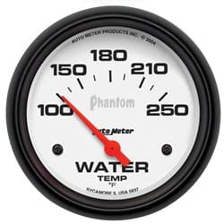 PHANTOM 2-5/8" WATER TEMP 100-250F SHORT SWEEP ELECT. AUTO METER - 5837