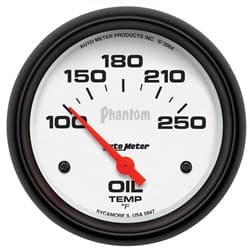 PHANTOM 2-5/8" OIL TEMP 100-250Â°F, SHORT SWEEP ELECT. AUTO METER - 5847