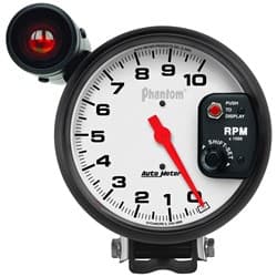 PHANTOM 5" TACH 10,000 RPM PEDESAL MOUNT WITH SHIFT LIGHT AUTO METER - 5899