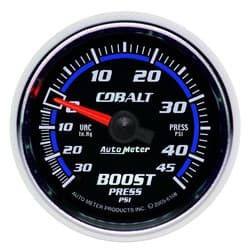 COBALT 2-1/16" BOOST/VAC 45PSI 30IN/HG - 45PSI, MECH, 10FT AUTO METER - 6108