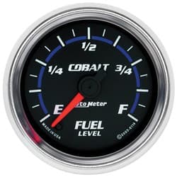 COBALT 2-1/16" FUEL LEVEL PROGRAMMABLE, FULL SWEEP ELEC AUTO METER - 6114