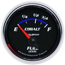 COBALT 2-1/16" FUEL LEVEL 73-10 OHM, SHORT SWEEP ELECT AUTO METER - 6115
