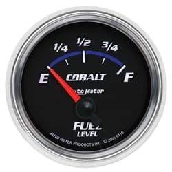 COBALT 2-1/16" FUEL LEVEL 240-33 OHM, SHORT SWEEP ELECT AUTO METER - 6116
