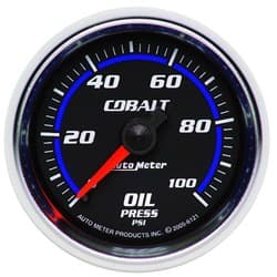 COBALT 2-1/16" OIL PRESSURE 0-100PSI, MECHANICAL, 10FT AUTO METER - 6121