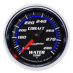 COBALT 2-1/16" WATER TEMP 140-280Â°F, MECHANICAL, 6FT AUTO METER - 6131
