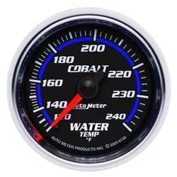COBALT 2-1/16" WATER TEMP 120-240Â°F, MECHANICAL, 6FT AUTO METER - 6132