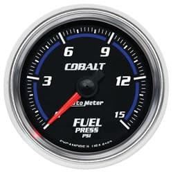 COBALT 2-1/16" FUEL PRESSURE 0-15PSI, FULL SWEEP ELECTRIC AUTO METER - 6162