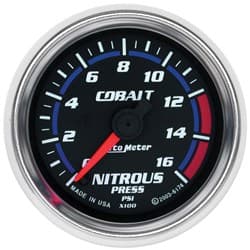 COBALT 2-1/16" NITROUS PRESS 0-1600PSI, FULL SWEEP ELECTRIC AUTO METER - 6174