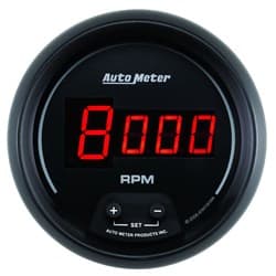 SPORT-COMP DIGITAL 10K TACHO 3-3/8" IN-DASH W/ SHIFT LIGHT AUTO METER - 6397