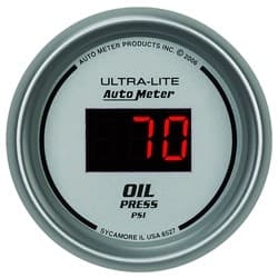 ULTRA-LITE DIGITAL OIL PRESS 2-1/16" 5-100PSI, ELECTRIC AUTO METER - 6527