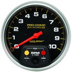PRO COMP 5 TACH 10,000 RPM IN DASH 5", 10,000RPM, STD.IGN. AUTO METER - 6801