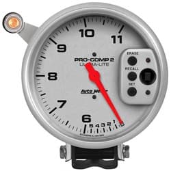 ULTRA-LITE 5" TACHO 11,000RPM DUAL RANGE WITH SHIFT LIGHT AUTO METER - 6855