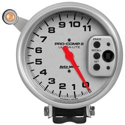 ULTRA-LITE 5" TACHO 11,000RPM 2 STAGE SHIFT LIGHT & MEMORY AUTO METER - 6858