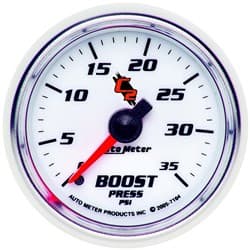 C2 SERIES 2-1/16" BOOST GAUGE 0-35PSI, MECHANICAL, 10FT AUTO METER - 7104