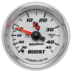 C2 SERIES 2-1/16" BOOST/VACUUM 30 IN/HG - 45 PSI, MECH, 10FT AUTO METER - 7108