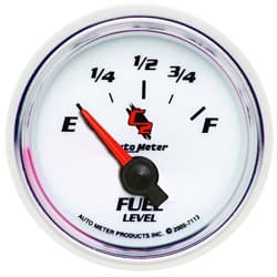 C2 SERIES 2-1/16" FUEL LEVEL 0-90 OHM, SHORT SWEEP ELECTRIC AUTO METER - 7113
