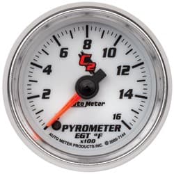 C2 SERIES 2-1/16 PYROMETER KIT 0-1600Â°F, FULL SWEEP ELECTRIC AUTO METER - 7144