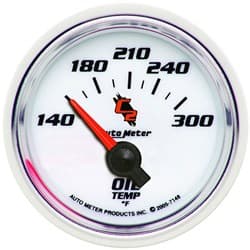 C2 SERIES 2-1/16" OIL TEMP 140-300Â°F, SHORT SWEEP ELECT. AUTO METER - 7148