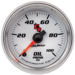 C2 SERIES 2-1/16" OIL PRESSURE 0-100PSI, FULL SWEEP ELECTRIC AUTO METER - 7153