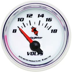 C2 SERIES 2-1/16" VOLTMETER 8-18 VOLTS, SHORT SWEEP ELECT. AUTO METER - 7192
