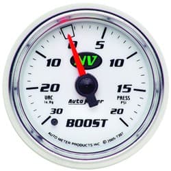 NV SERIES 2-1/16" BOOST/VACUUM 30IN/HG-20PSI, MECHANICAL,10FT AUTO METER - 7307