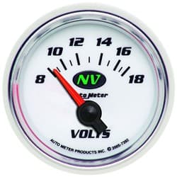 NV SERIES 2-1/16" VOLTMETER 8-18V, SHORT SWEEP ELECTRIC AUTO METER - 7392