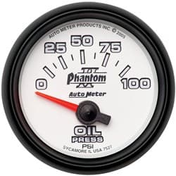 2-1/16 OIL PRESS, 0-100 PSI, 2-1/16 PHANTOM II AUTO METER - 7527