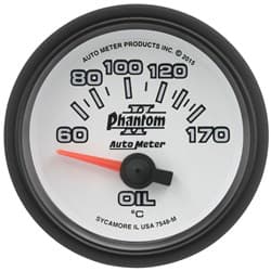 2-1/16" OIL TEMP 60-170'C PHANTOM II, SS ELECTRIC AUTO METER - 7548-M