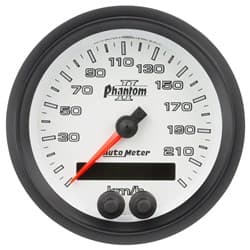 PHANTOM II 3-3/8 GPS SPEEDO 225KPH, INTERNAL GPS ANTENNA AUTO METER - 7580-M