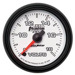 PHANTOM II 2-1/16" VOLTMETER 8-18V, FULL SWEEP ELECTRIC AUTO METER - 7591