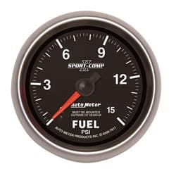 2-5/8 FUEL PRESS, 0-15 PSI, N SC II AUTO METER - 7611