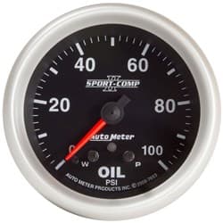 2-5/8 OIL PRESS, 0-100 PSI, F SC II AUTO METER - 7653