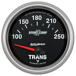 SPORT-COMP II 2-5/8 TRANS TEMP 150-250Â°F, SHORT SWEEP ELECT. AUTO METER - 7657