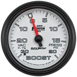 2-5/8 BOOST-VAC, 30 IN. HG/20 PHANTOM II AUTO METER - 7801