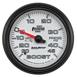 2-5/8 BOOST-VAC, 30 IN. HG/45 PHANTOM II AUTO METER - 7808