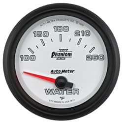 2-5/8 WATER TEMP, 100- 250`F, PHANTOM II AUTO METER - 7837