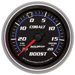 COBALT 2-5/8" BOOST / VACUUM 30IN/HG - 20PSI, MECH, 10FT AUTO METER - 7901