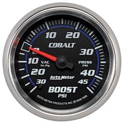 COBALT 2-5/8" BOOST / VACUUM 30 IN/HG - 45 PSI, MECH, 10FT AUTO METER - 7908
